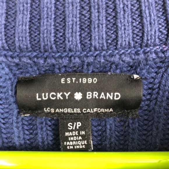 Lucky Brand Ribbed Knit Sweater w/Floral Embroidery, Puff Sleeves SZ S - Picture 7 of 7